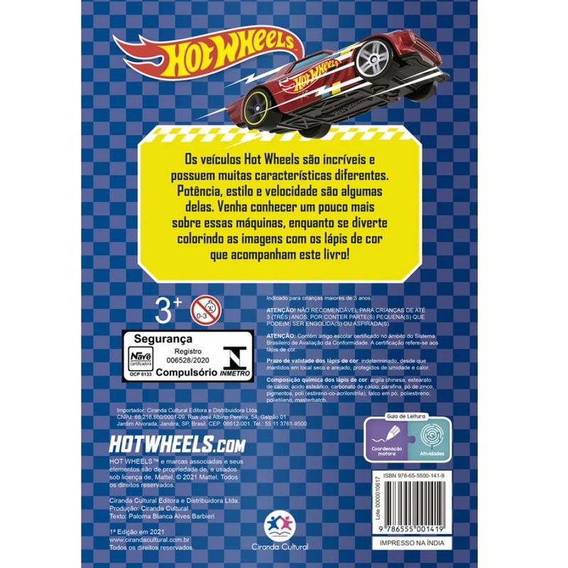 Hot-Wheels-Motores-Eletrizantes-Livro-de-Colorir---Ciranda-Cultural