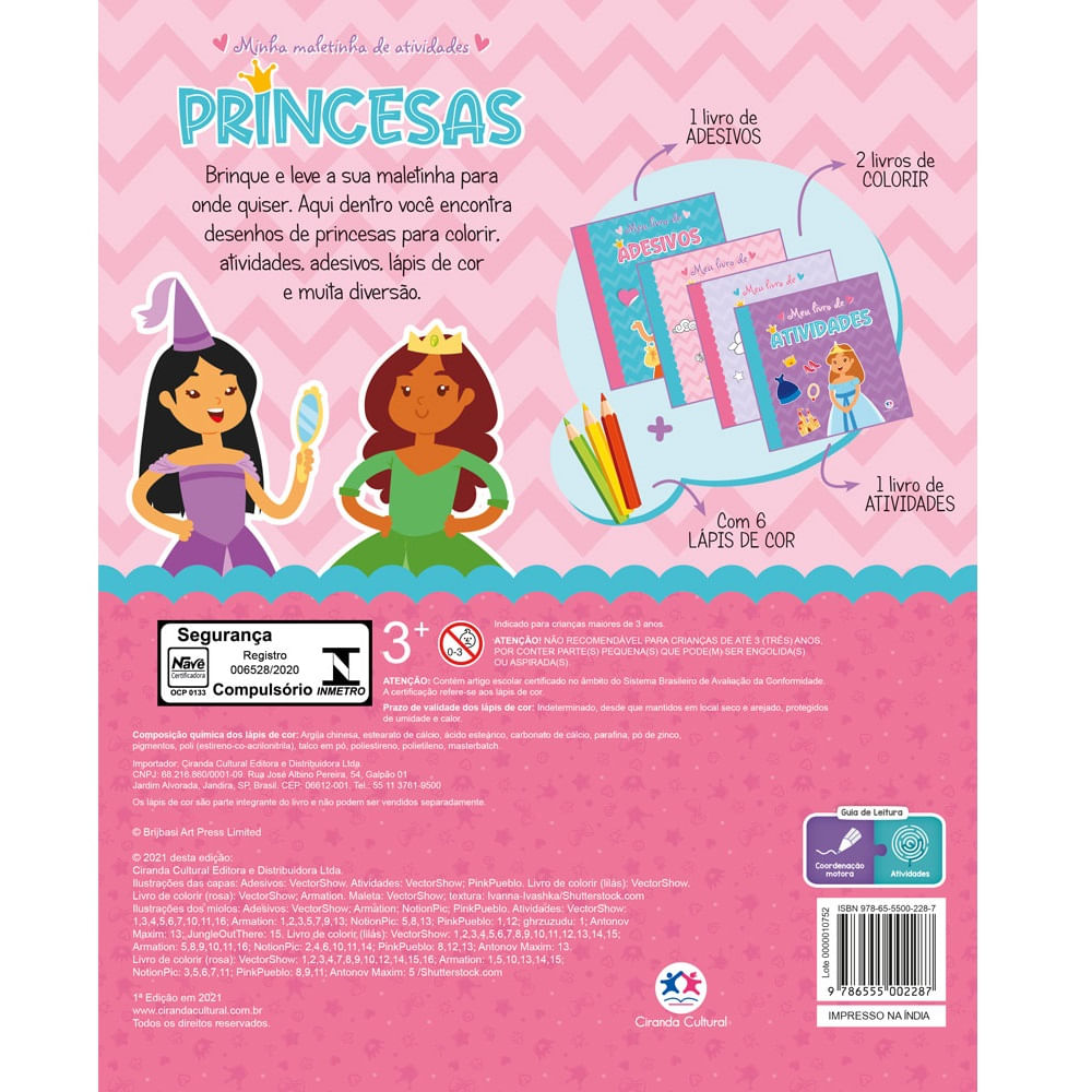 Princesas - Atividades para colorir com adesivos em Promoção na