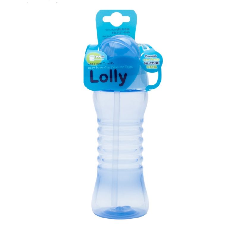 Copo-Clean-Com-Canudo-300ml-Azul---Lolly-Baby