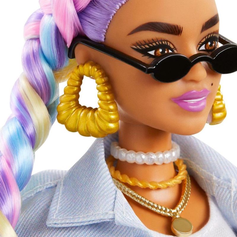 Barbie-Fashionista-Trancas-De-Arco-Iris-Com-Pets---Mattel