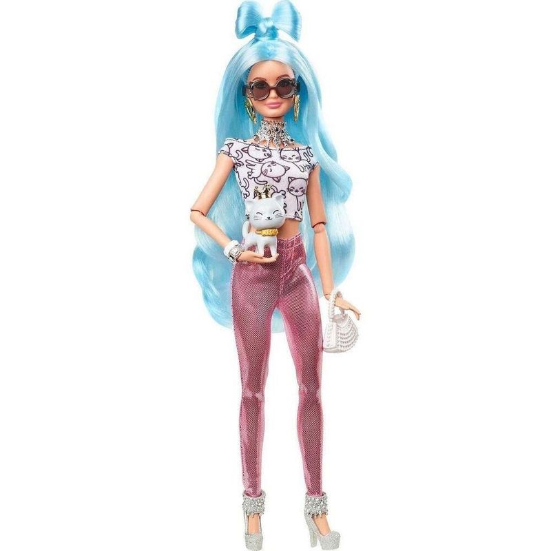 Boneca Barbie - Extra - Barbie Com Roupa Azul Claro - Mattel