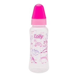 Mamadeira Bico Silicone Redondo Rosa  250ml - Lolly Baby