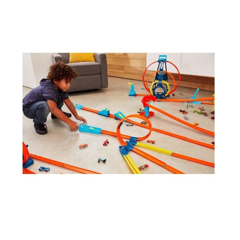 Hot Wheels Track Builder Pista Lançador com Looping Ajustável