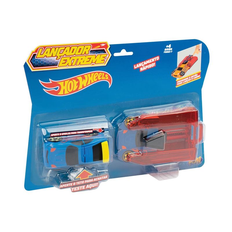 Hot Wheels Carro Com Chaveiro Lançador Azul - Fun - UPA STORE