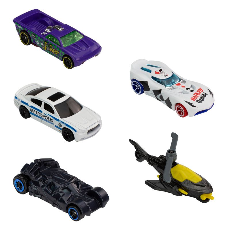 Pack 5 Carrinhos Hot Wheels Batman - Mattel