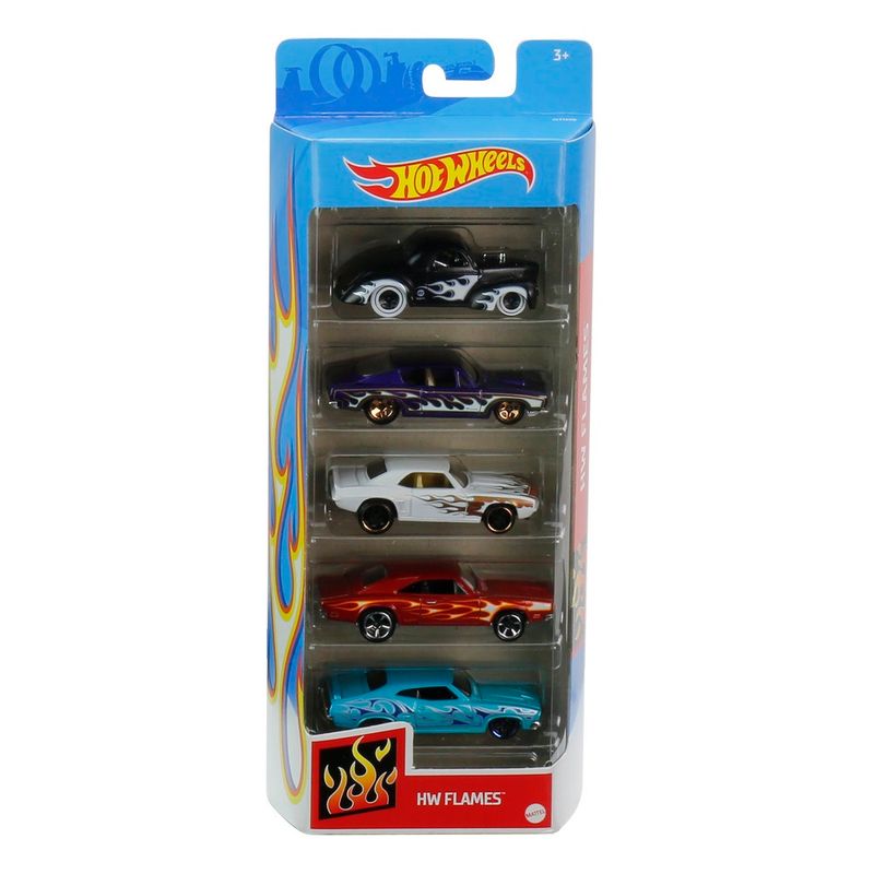 Hot-Wheels-Pack-5-Carros-HW-Flames---Mattel