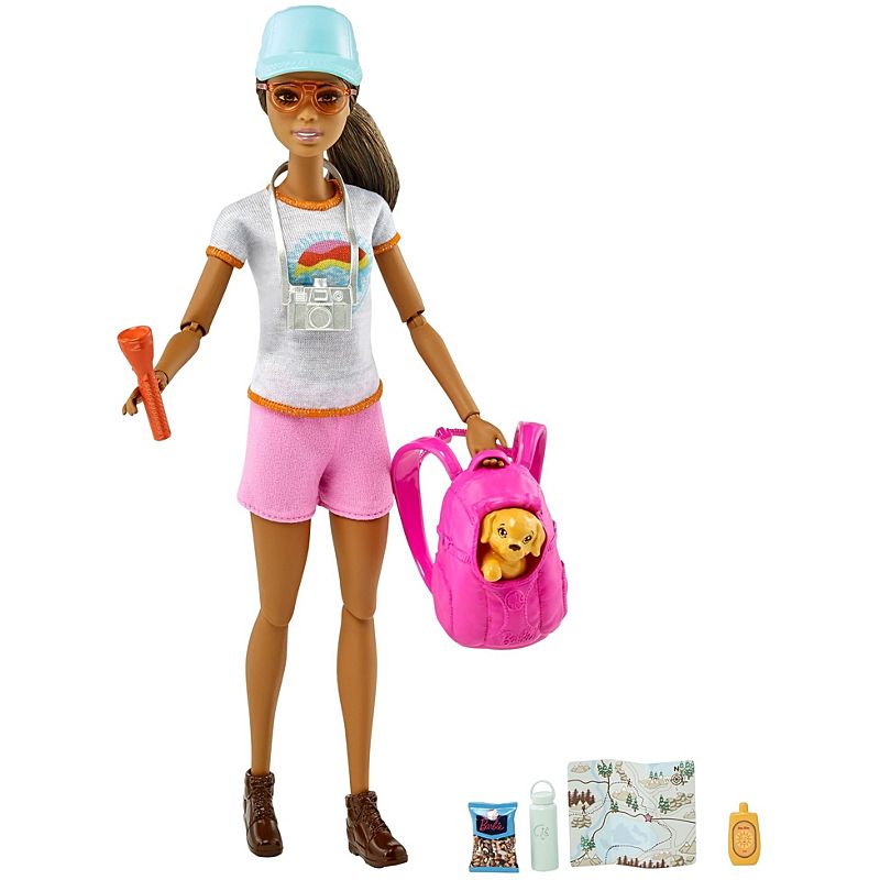 Boneca Barbie Morena Caminhada com Pet - Mattel