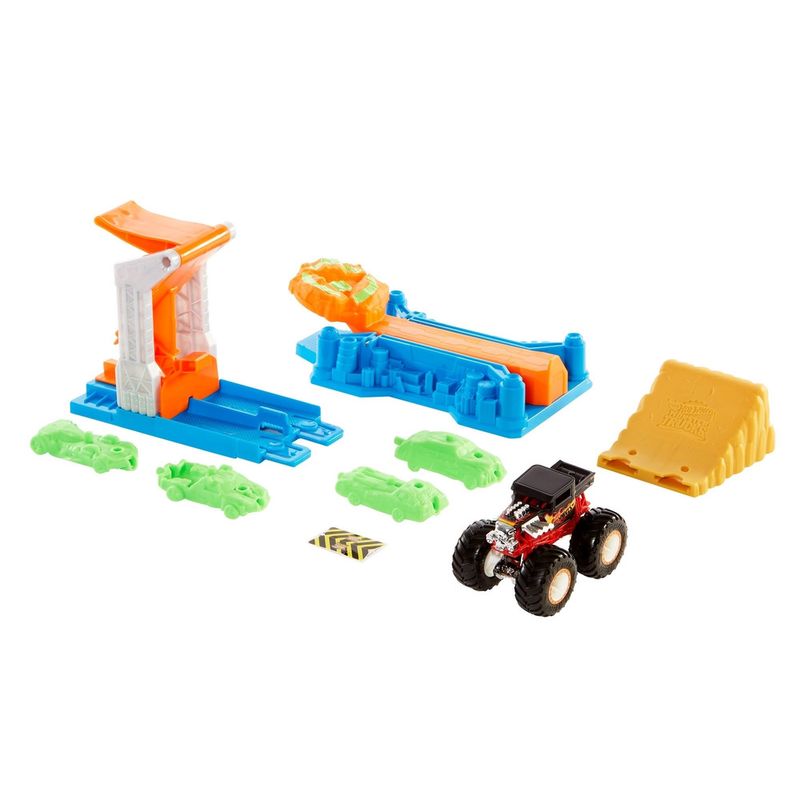 Hot-Wheels-Monster-Trucks-Pista-Lanca-e-Esmaga---Mattel