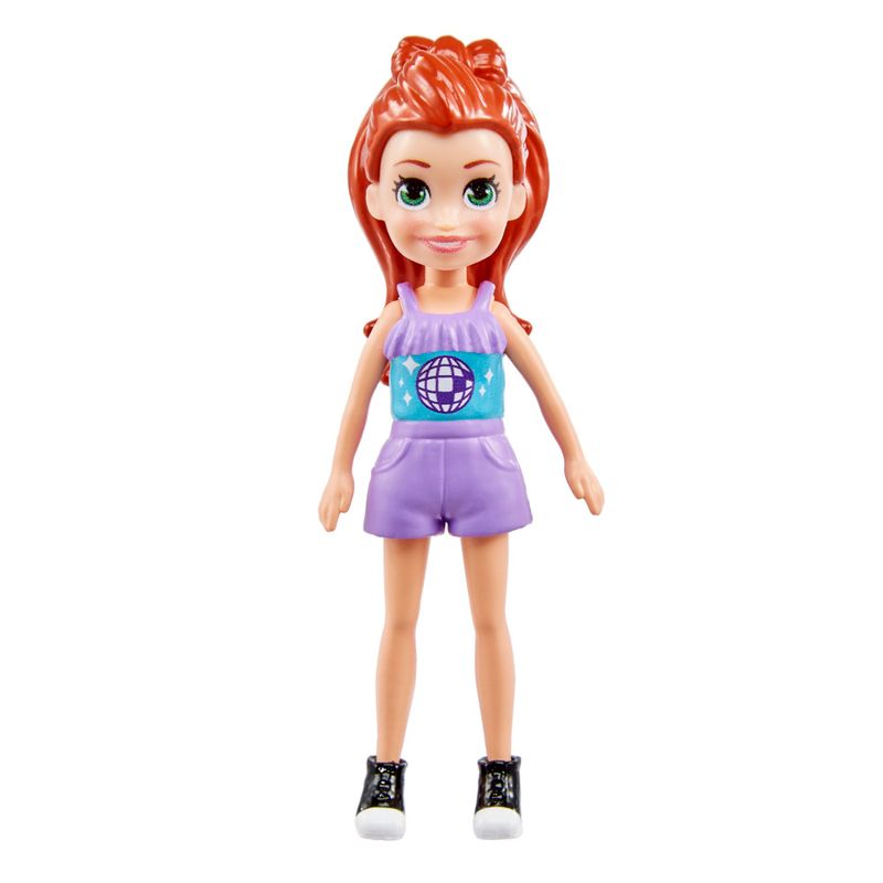 Mini Boneca - Polly Pocket - Polly com Carro de Carnaval - Carro