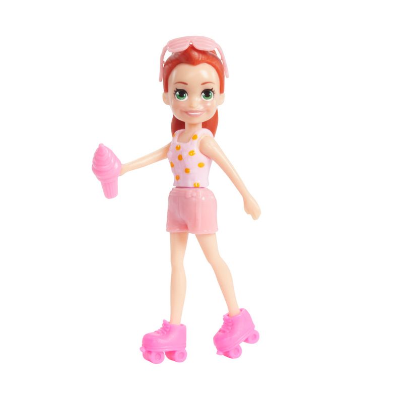 Mini Boneca - Polly Pocket - Polly com Carro de Carnaval - Carro