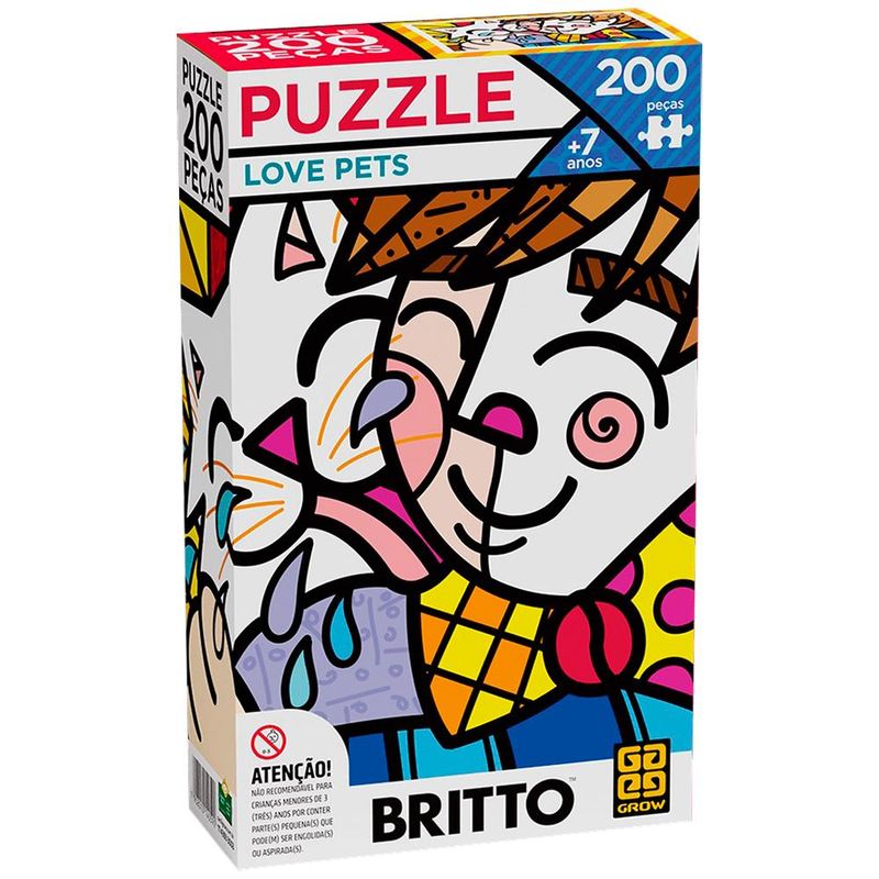 Quebra-Cabeca-Romero-Britto-Love-Pets-200-Pecas---Grow