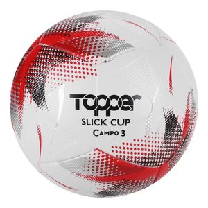 Bola Topper Slick Cup Campo 3 Prata Vermelho e Preto - Topper