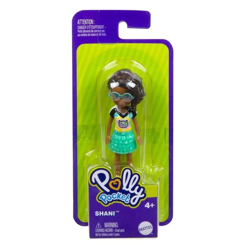 Polly Pocket Boneca Básica Lila Saia Verde - Mattel - nivalmix