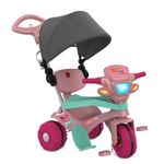 Triciclo-Velotrol-com-Capota-Passeio-e-Pedal-Rosa---Bandeirante