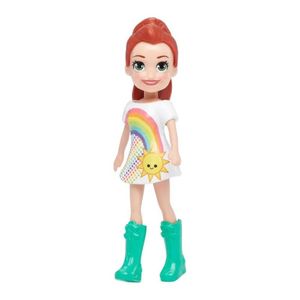 Polly Pocket Boneca Basica Vestido Arco-Iris - Mattel
