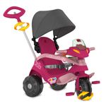 Triciclo-Velobaby-Reclinavel-Capota-Passeio-e-Pedal-Rosa---Bandeirante