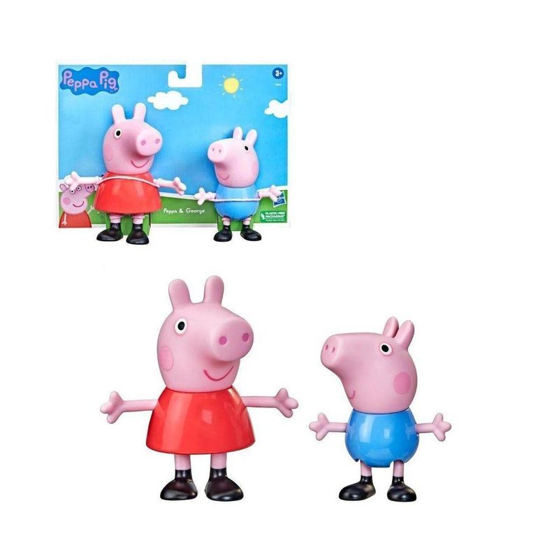 Bonecos-Peppa-e-George-Vinil-14cm---Hasbro