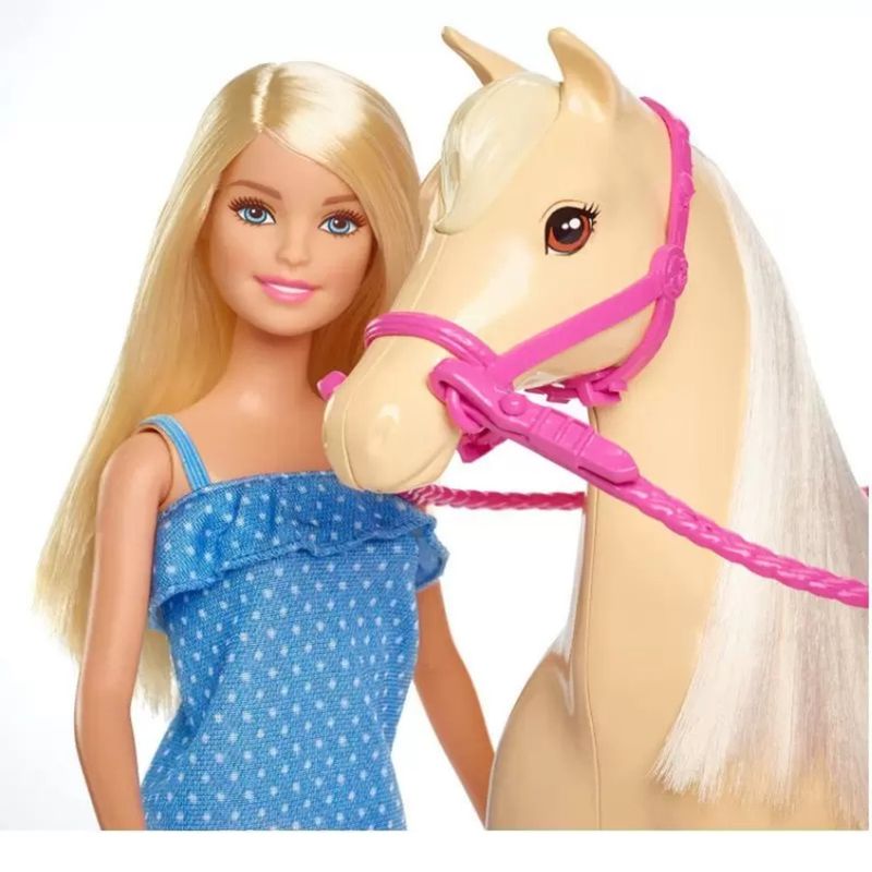 Boneca-Barbie-Loira-com-Cavalo---Mattel