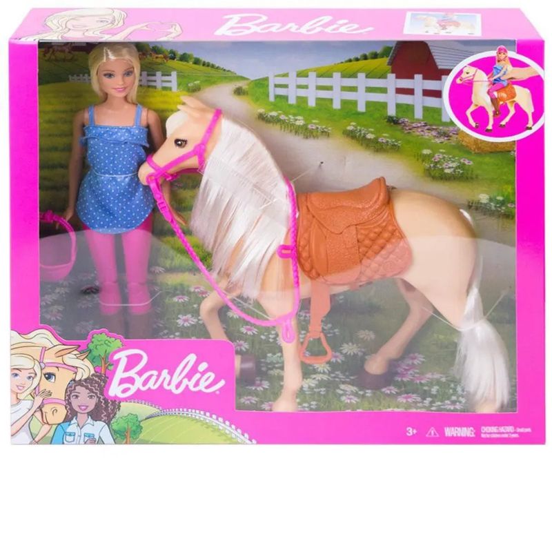 Boneca-Barbie-Loira-com-Cavalo---Mattel