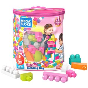 Fisher Price Mega Bloks Sacola Grande Construção Rosa - Mattel