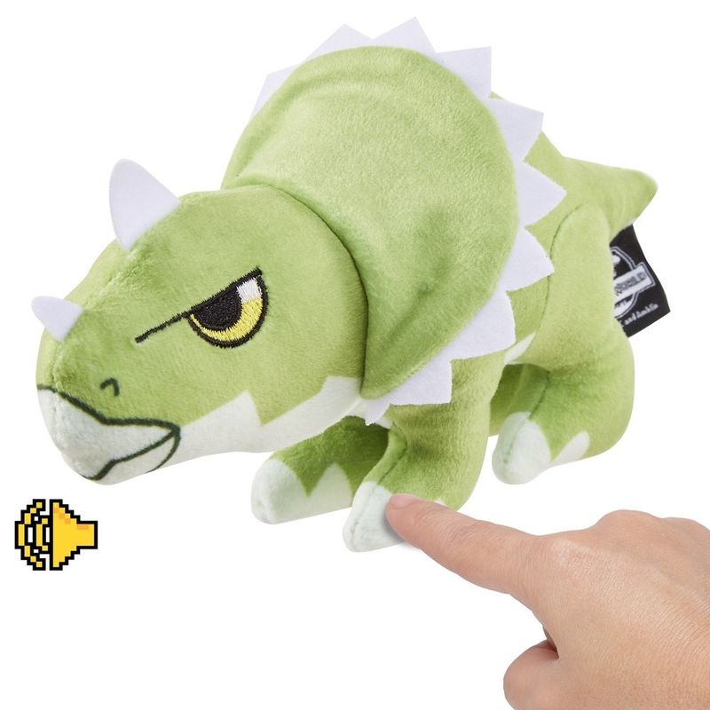 Pelucia-Jurassic-World-Mini-com-Sons-Triceratops---Mattel