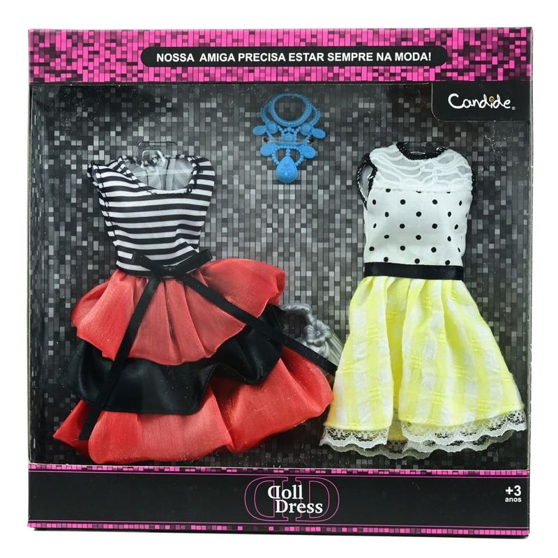 Vestido-para-Boneca-Kit-2-Looks-Listrado-e-Bolinha---Candide