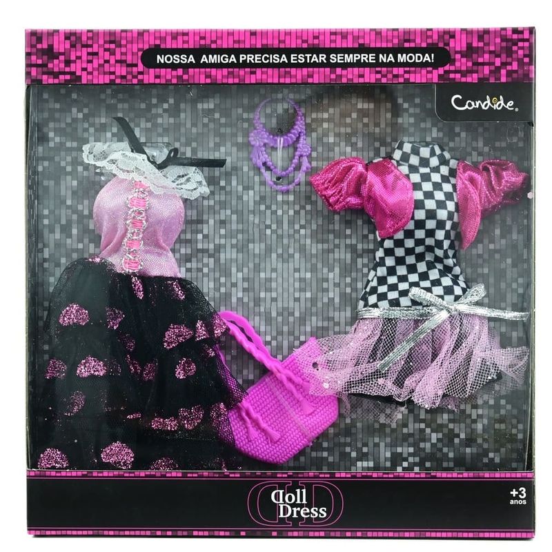 Vestido-para-Boneca-Kit-2-Looks-Xadrez-e-Rosa---Candide