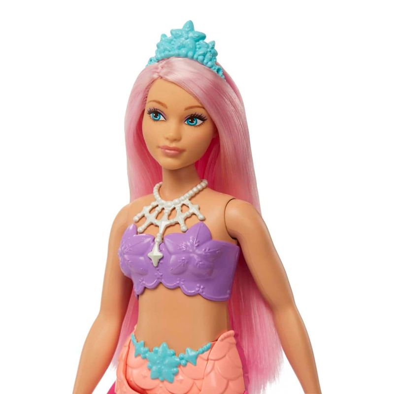 Linda boneca barbie mulher com cabelo rosa e maquiagem brilhante gerada por  ia