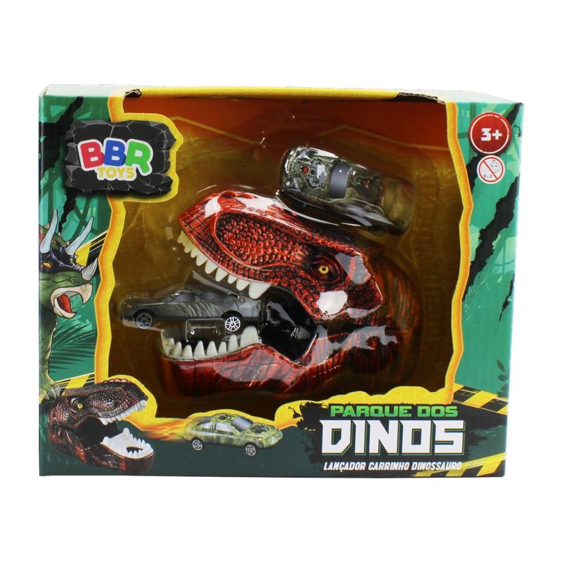 Lancador-de-Carrinhos-Dinossauro-Laranja---BBR-Toys