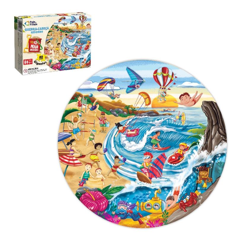 Puzzle-Redondo-40-Pecas-Praia-Divertida---Pais-e-Filhos