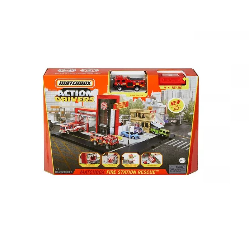 Matchbox-Motores-Fire-Station-Rescue-Playset---Mattel