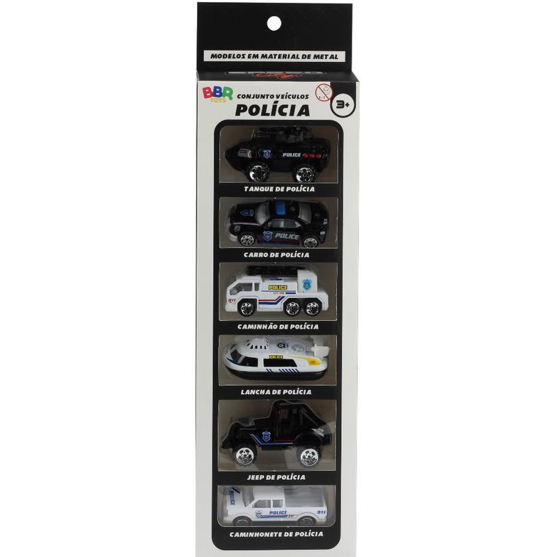 ConjuntoVeiculosdePoliciacom6CarrinhosBBRToys