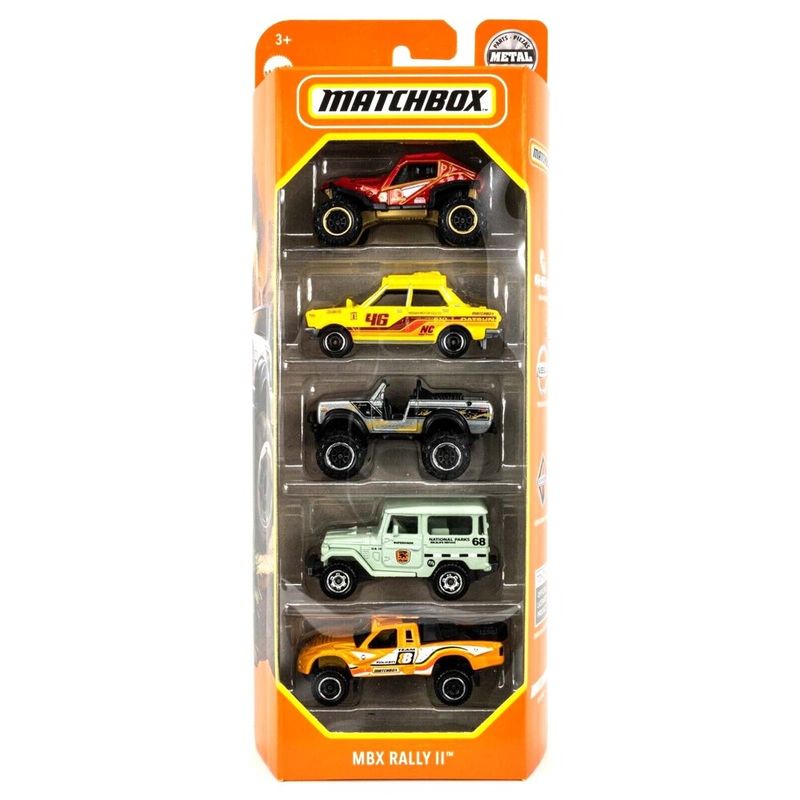 Matchbox-MBX-Rally-II-Pack-Com-5-Carrinhos---Mattel