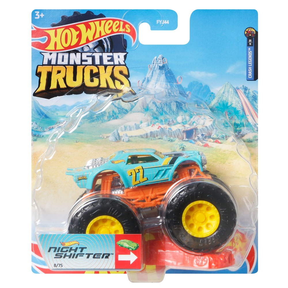Hot Wheels Monster Trucks Night Shifter Escala 164 Mattel Toymania Barão Distribuidor 2692