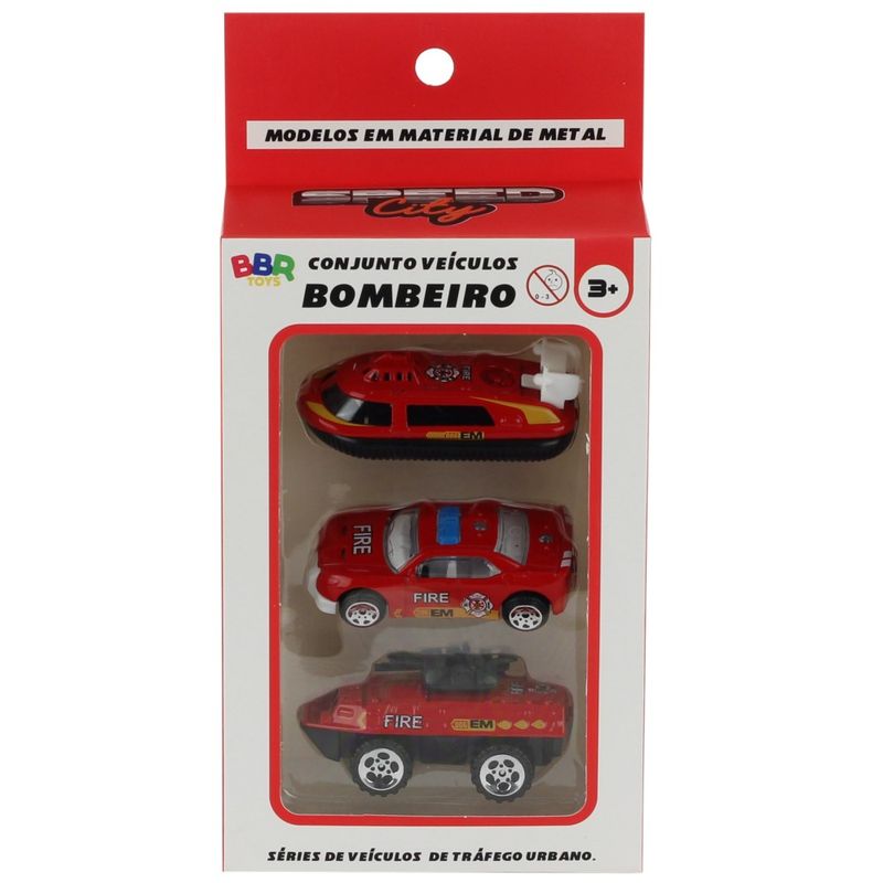 Conjunto-Veiculos-de-Bombeiro-com-3-Carrinhos---BBR-Toys