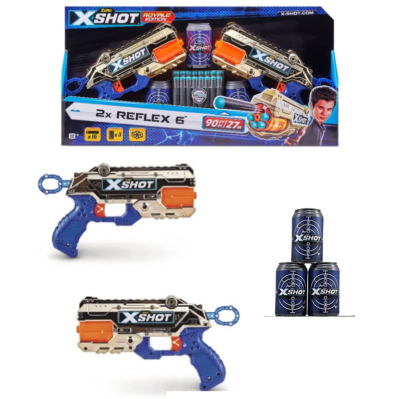 Kit-2-Lancadores-de-Dardos-X-Shot-Dourada-Reflex-6---Candide