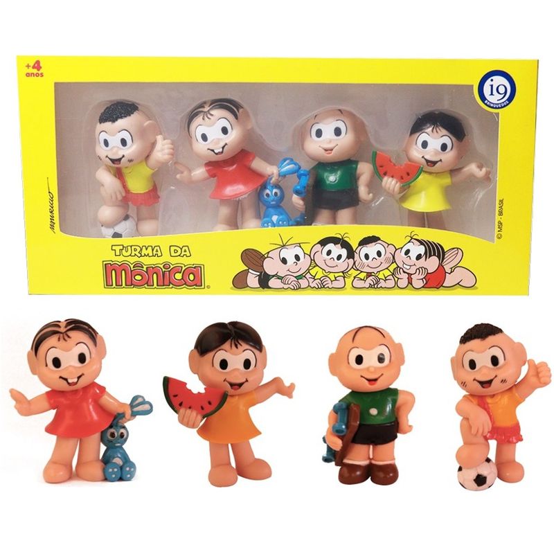 Bonecos-Turma-da-Monica-4-Personagens-8cm---I9-Brinquedos