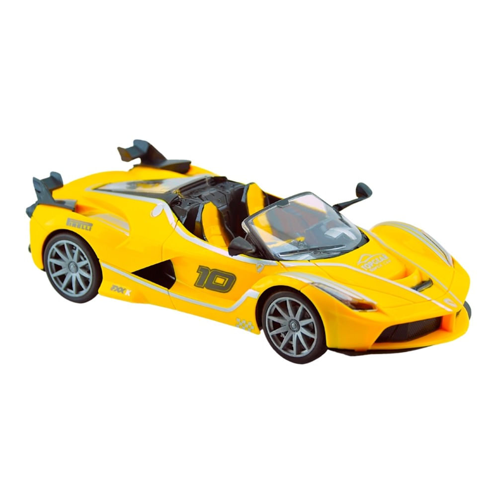 Carrinho Sport Car Carro Amarelo Corrida Controle Remoto - Chic