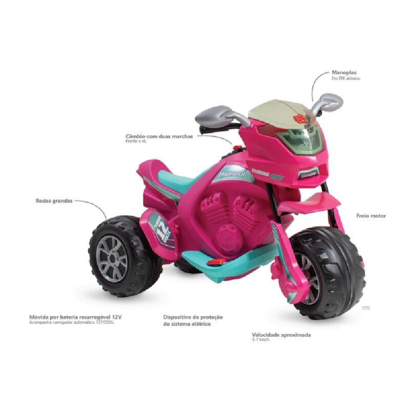 Super-Moto-Thunder-Pink-Eletrica-12V---Bandeirante