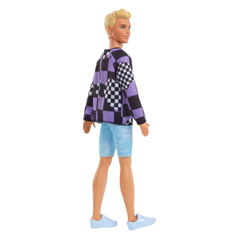 Barbie-Fashionista-Ken-Moletom-Xadrez-Roxo---Mattel