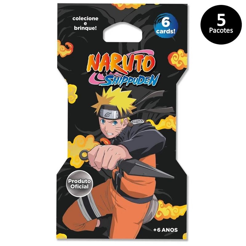 Kit-Cards-Colecionaveis-Naruto-Shippuden-5-Pacotes-Com-6-Un---Elka