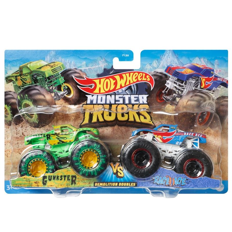 Hot-Wheels-Monster-Truck-Gunkster-vs-Race-Ace---Mattel