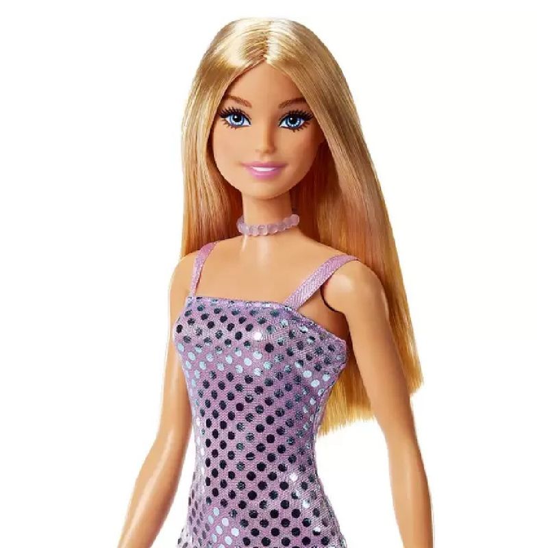 Boneca Barbie Vestido Glitter Loira T7580 - Original Mattel