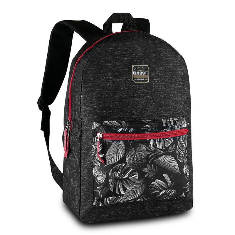 Mochila-Juvenil-Sport-Folhagens-Ziper-Vermelho---Clio-Style