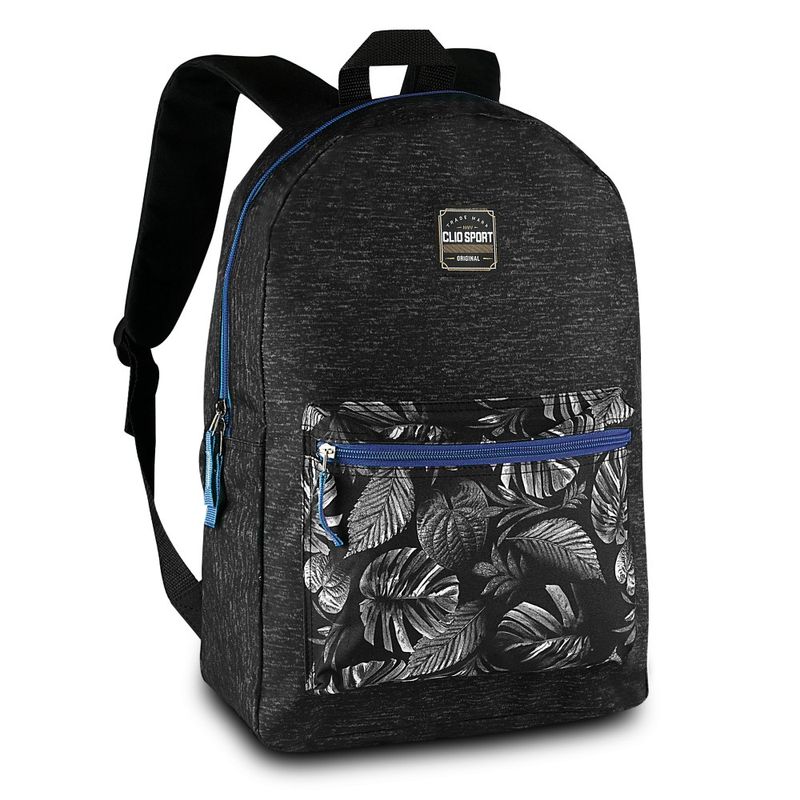 Mochila-Juvenil-Sport-Folhagens-Ziper-Azul---Clio-Style