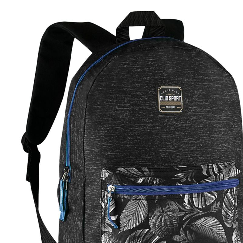 Mochila-Juvenil-Sport-Folhagens-Ziper-Azul---Clio-Style