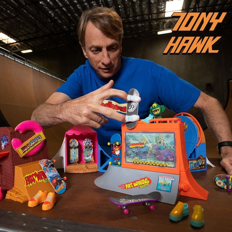 Skate de Dedo com Carrinho Hot Wheels - Tony Hawk - Mattel