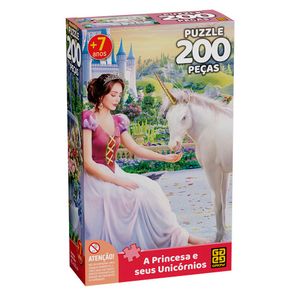 Puzzle A Princesa e seus Unicórnios 200 Peças - Grow