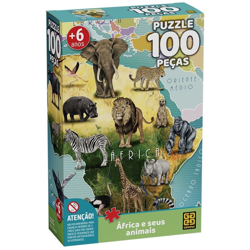 Puzzle-Africa-e-Seus-Animais-100-Pecas---Grow