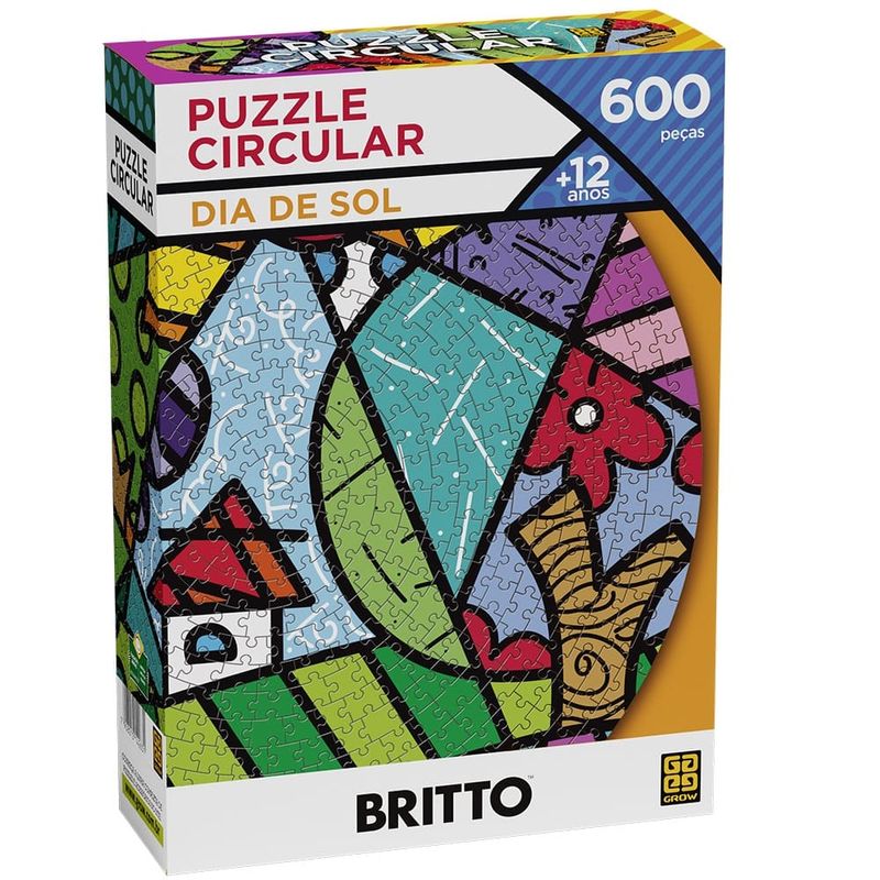 Puzzle-Romero-Britto-Dia-de-Sol-Circular-600-Pecas---Grow
